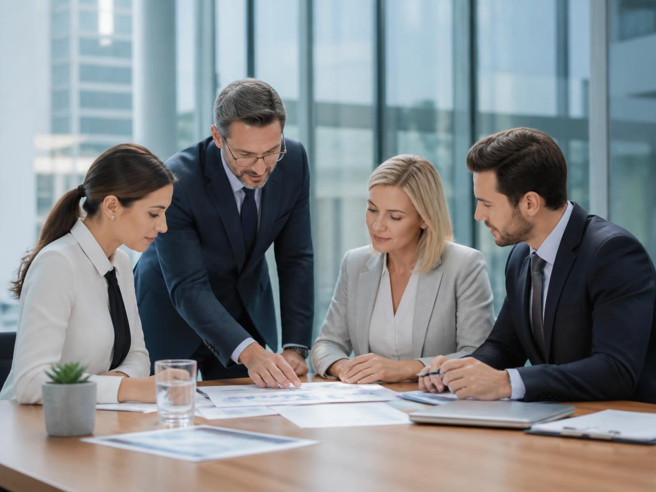 Equipe empresarial em reunião de planejamento estratégico